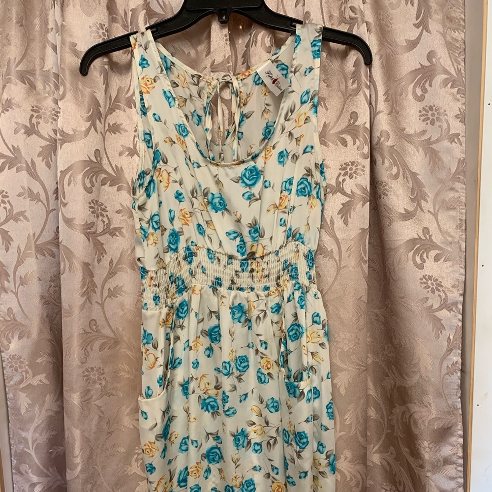 Silk mid thigh floral dress
